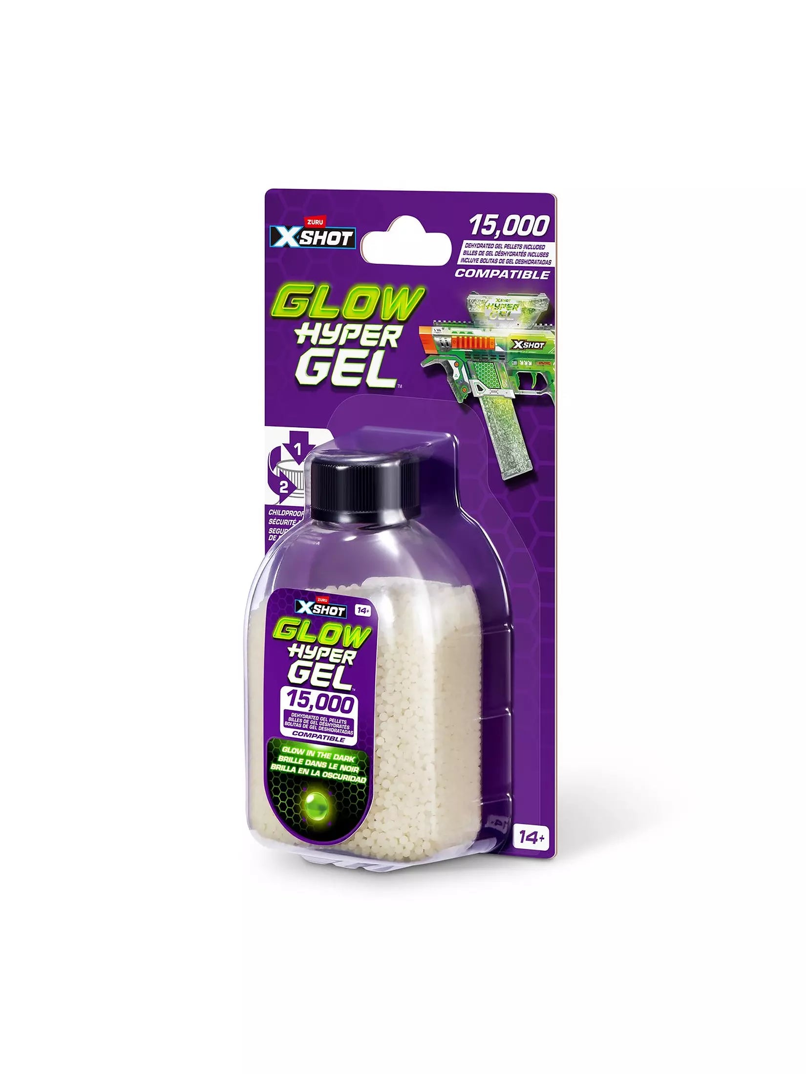اكس شوت جل حبيبات 15000 مضيئة في الظلام مسدسات مطاطية Zuru