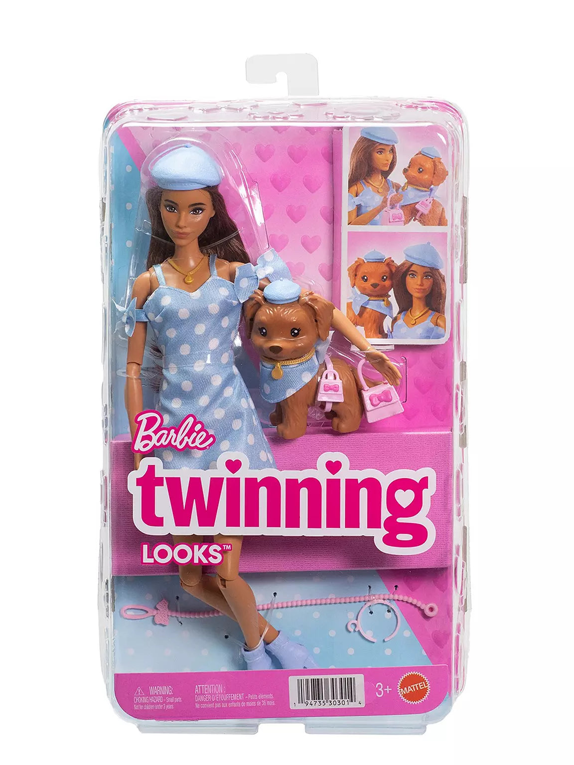 باربي التوأم دمية ذات مظهر متطابق مع جرو أليف دمية مع اكسسوارات Barbie