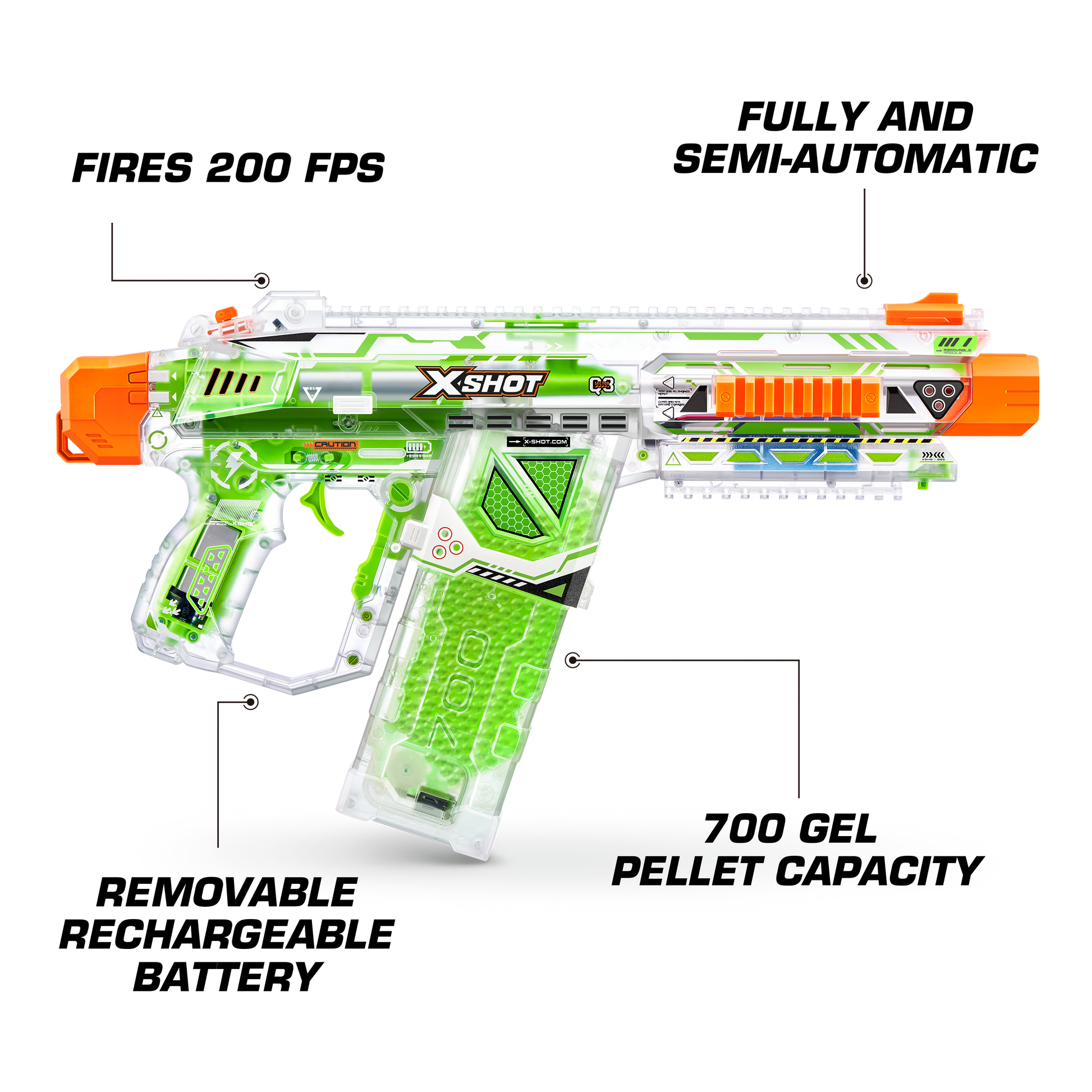 اكس شوت هايبر جل المتوهج 10000 طلقة الضربة الليلية مسدسات مطاطية Zuru