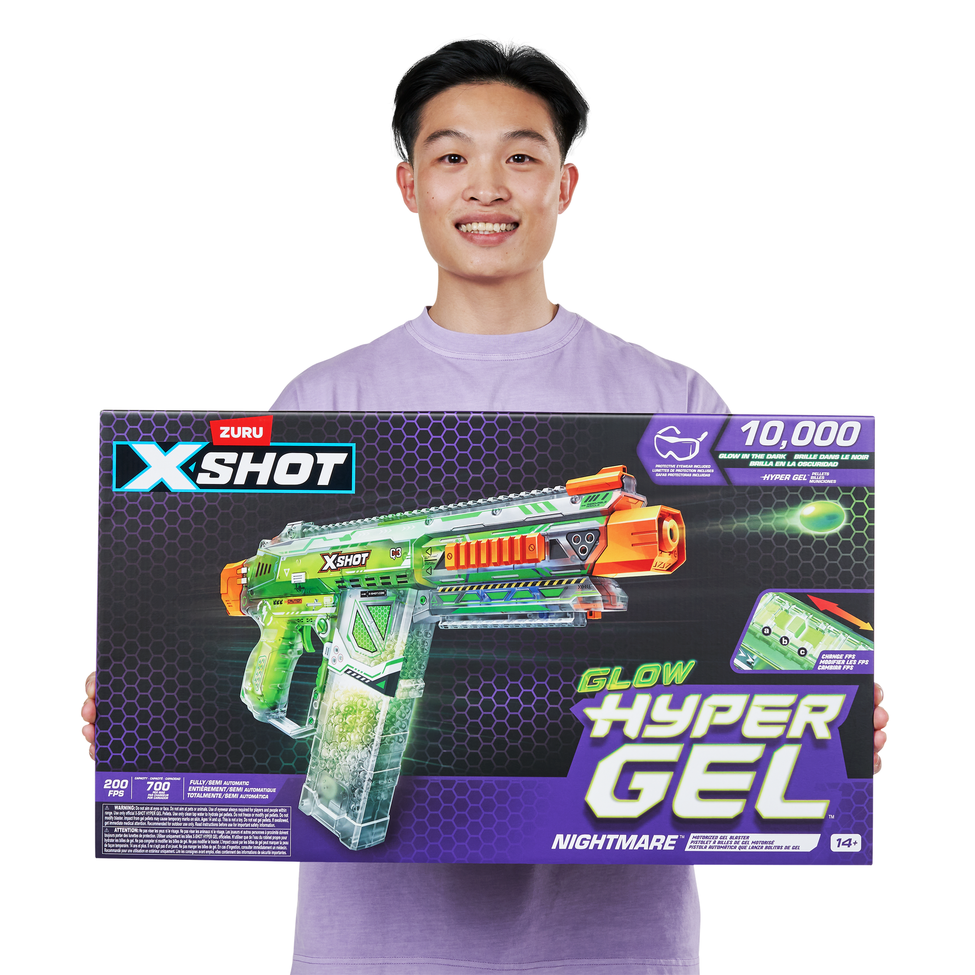اكس شوت هايبر جل المتوهج 10000 طلقة الضربة الليلية مسدسات مطاطية Zuru