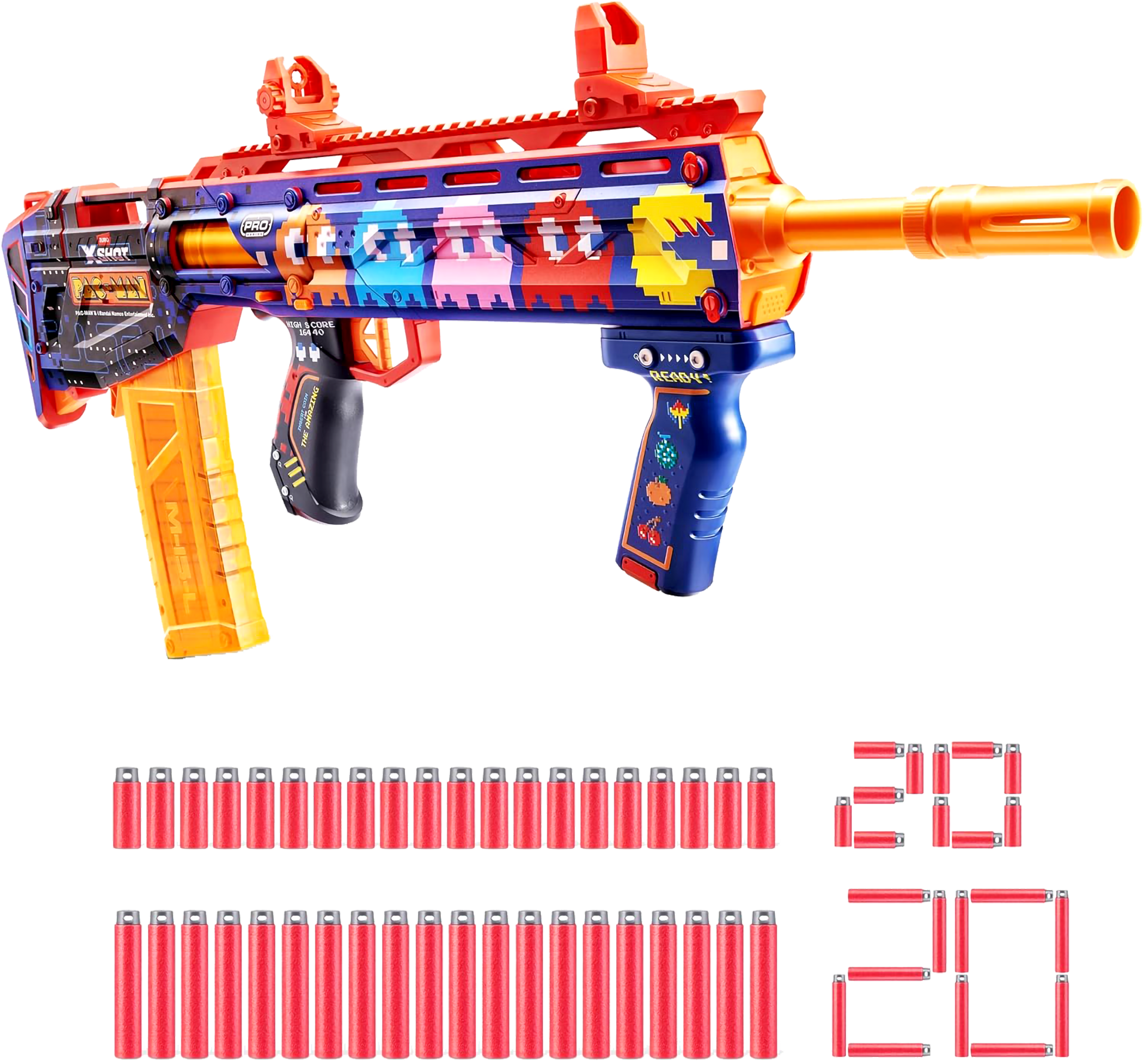 اكس شوت برو سكينز 40 طلقة باك مان مسدسات مطاطية Zuru