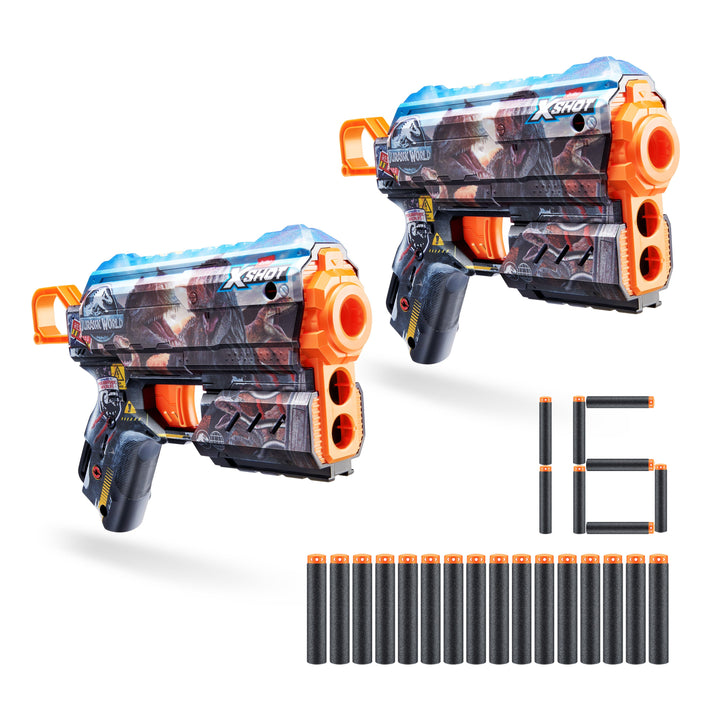 اكس شوت مسدس جلود جوراسيك فلوكس قطعتين مسدسات مطاطية Zuru