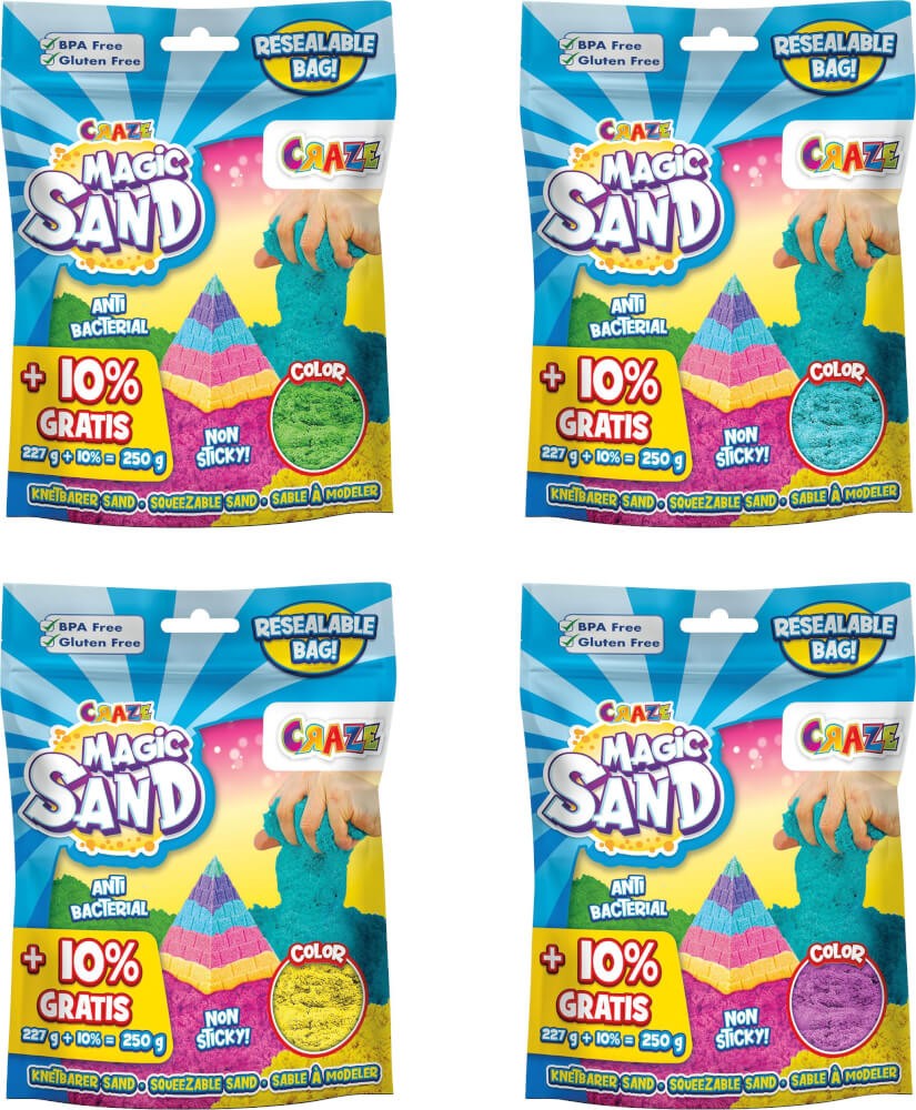 كريز رمل سحري في حقيبة قابلة للإغلاق 250 جم تشكيل الرمل CRAZE