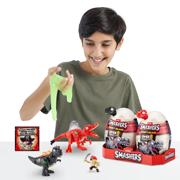 سماشرز بيض مفاجأت جزيرة الديناصور مجسمات الحيوانات Zuru