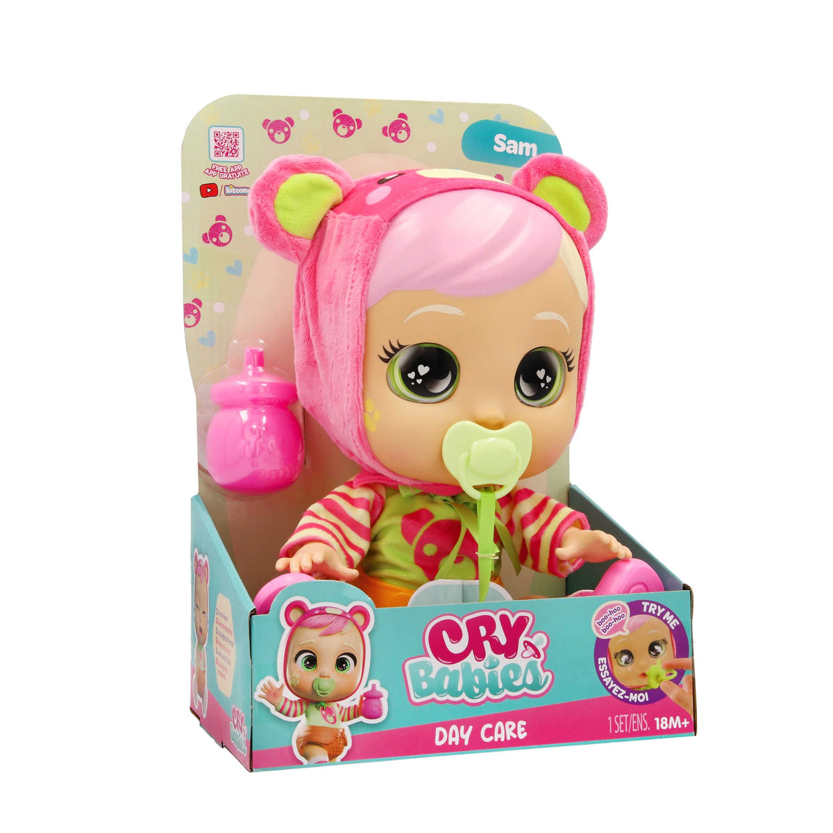كراي بيبيز دمية سام ديلي كير دمية مع اكسسوارات CRY Babies
