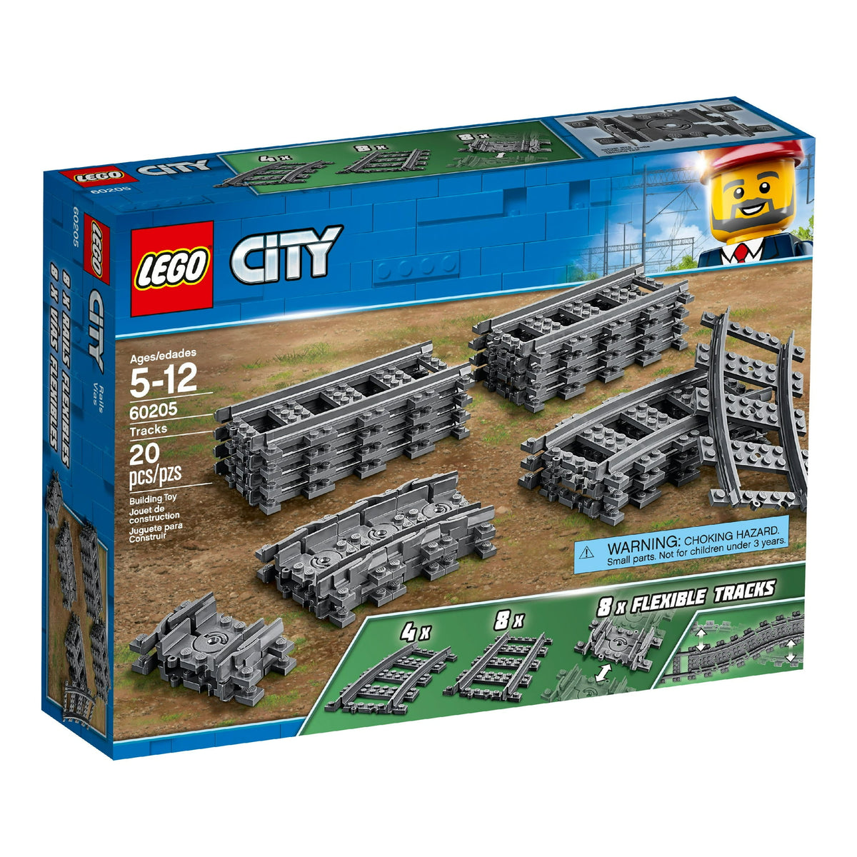 ليجو 60238 سيتي مسارات ومنحنيات مكعبات التركيب LEGO