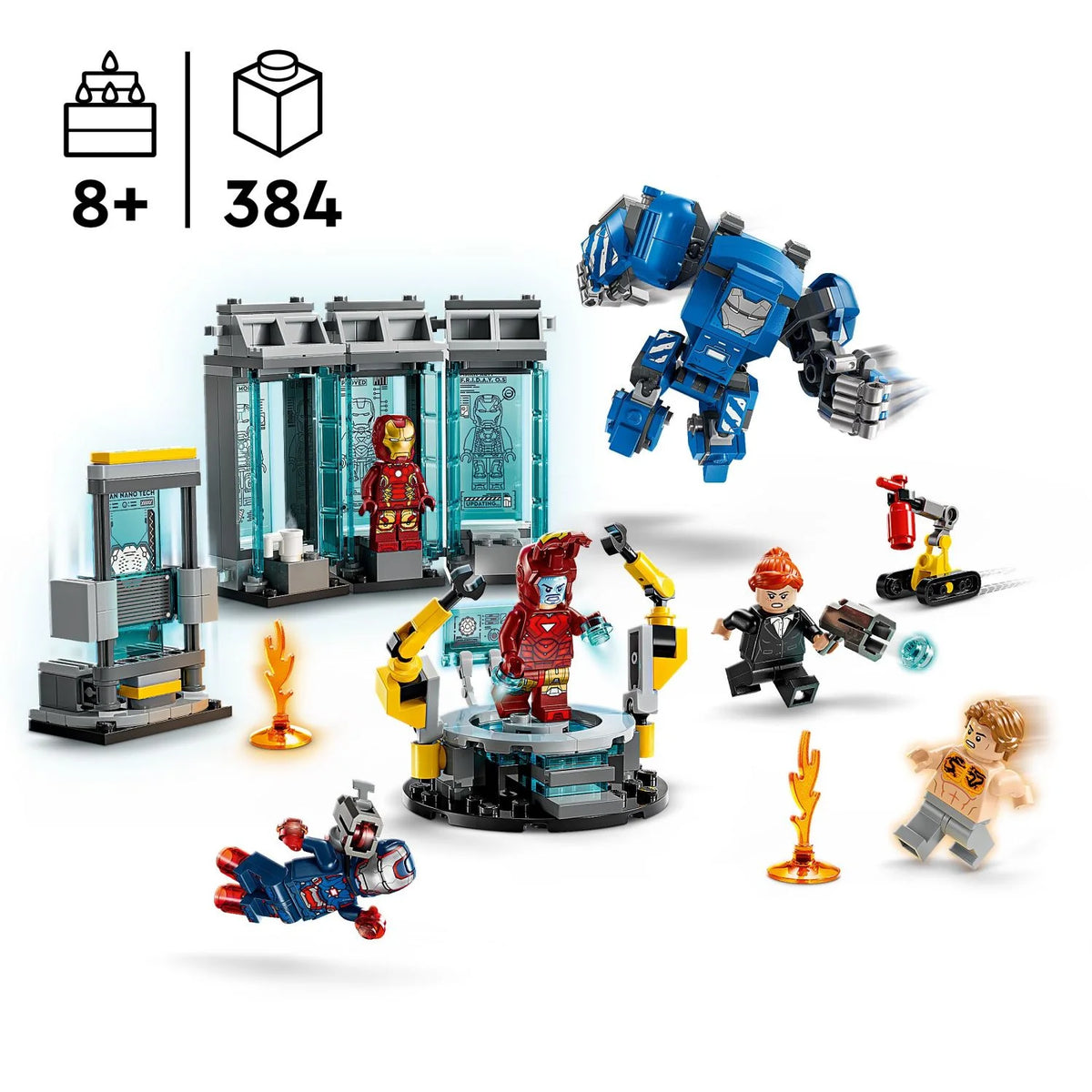 ليجو 76315 مارفل مختبر الرجل الحديدي قاعة الدروع مكعبات التركيب LEGO