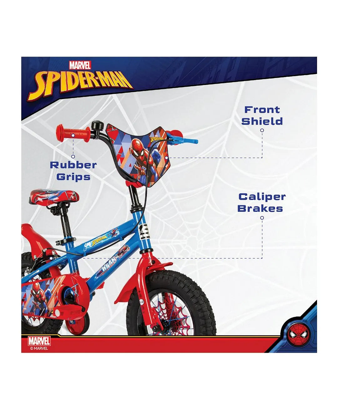 سبارتان دراجة سبايدر مان ازرق و احمر مقاس 12 دراجة 2 عجلة SPARTAN