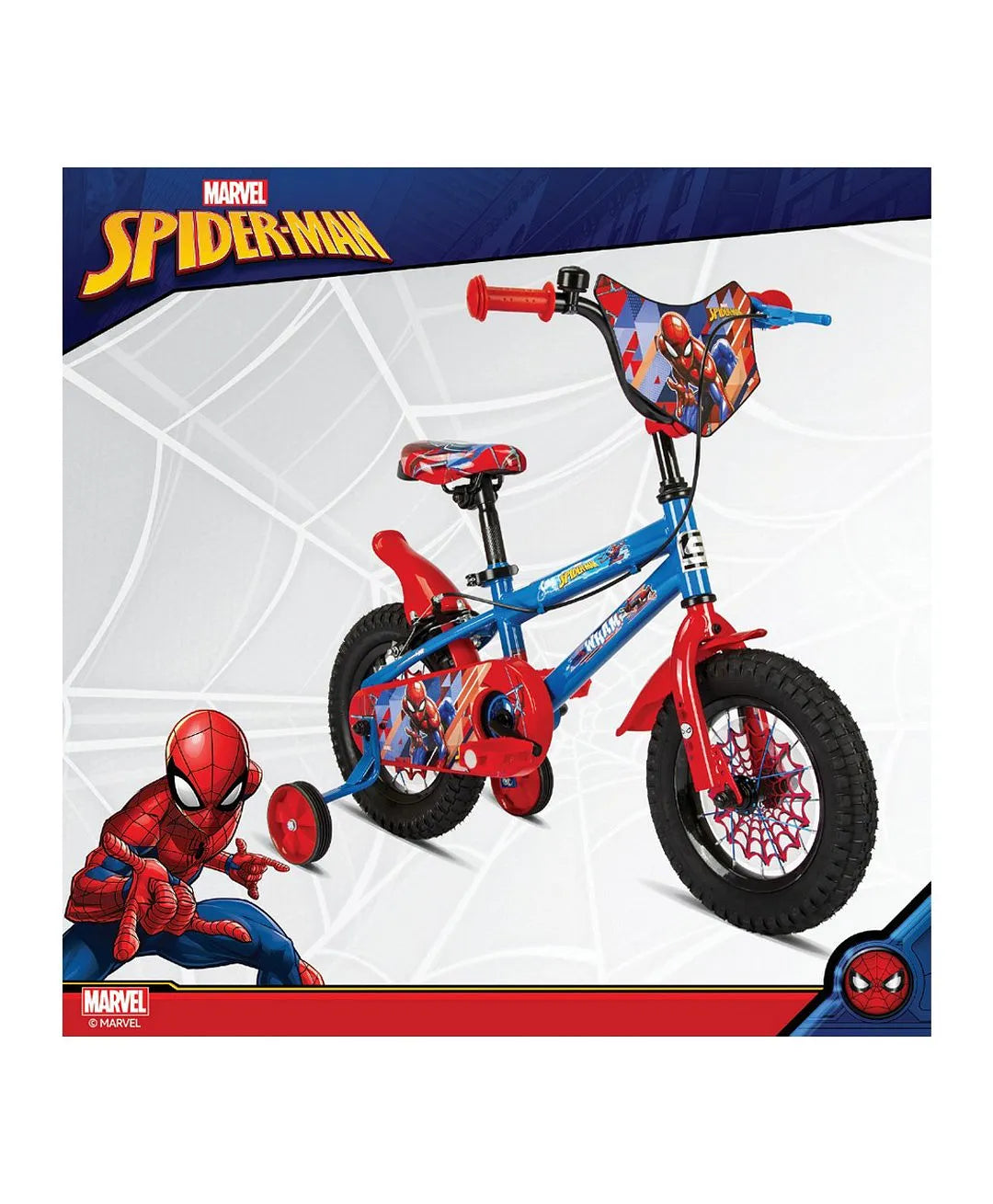 سبارتان دراجة سبايدر مان ازرق و احمر مقاس 12 دراجة 2 عجلة SPARTAN