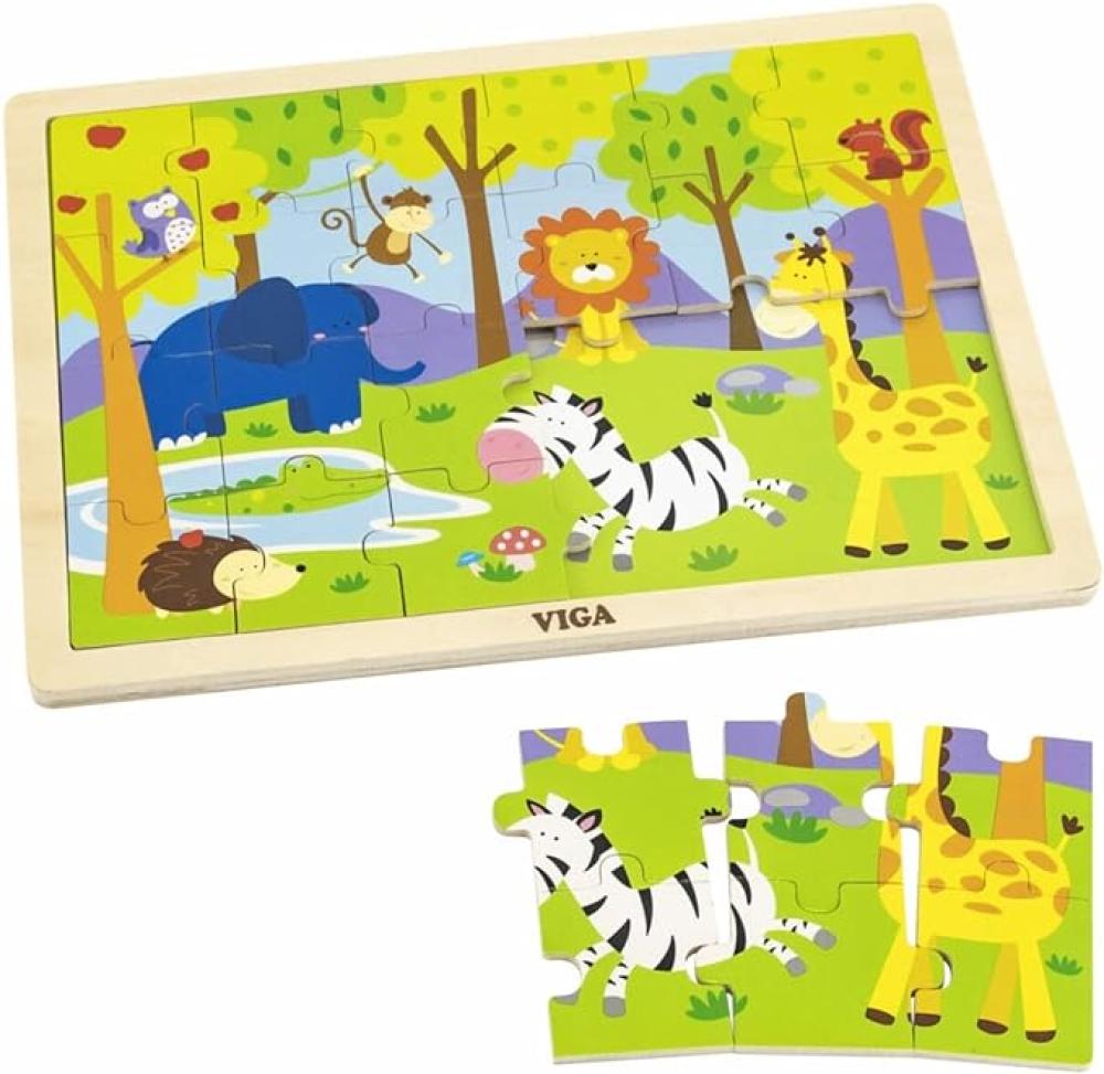 فيجا بزل خشبي 24 قطعة بتصميم سفاري العاب البزل VIGA