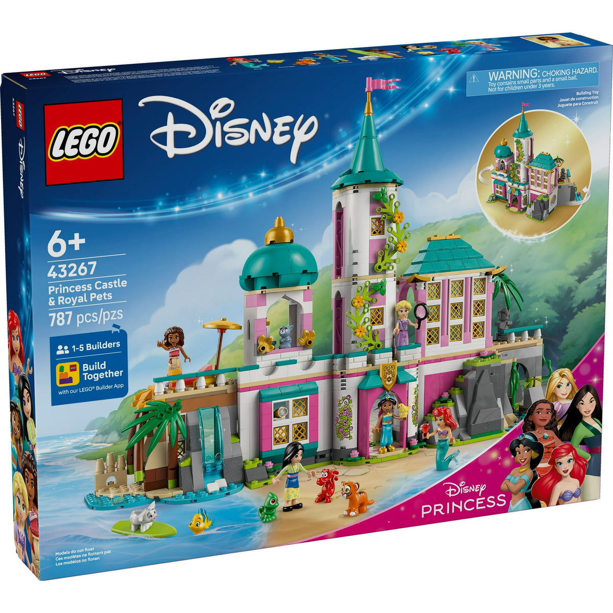 ليجو 43267 ديزني قلعة الأميرة والحيوانات الأليفة مكعبات التركيب LEGO