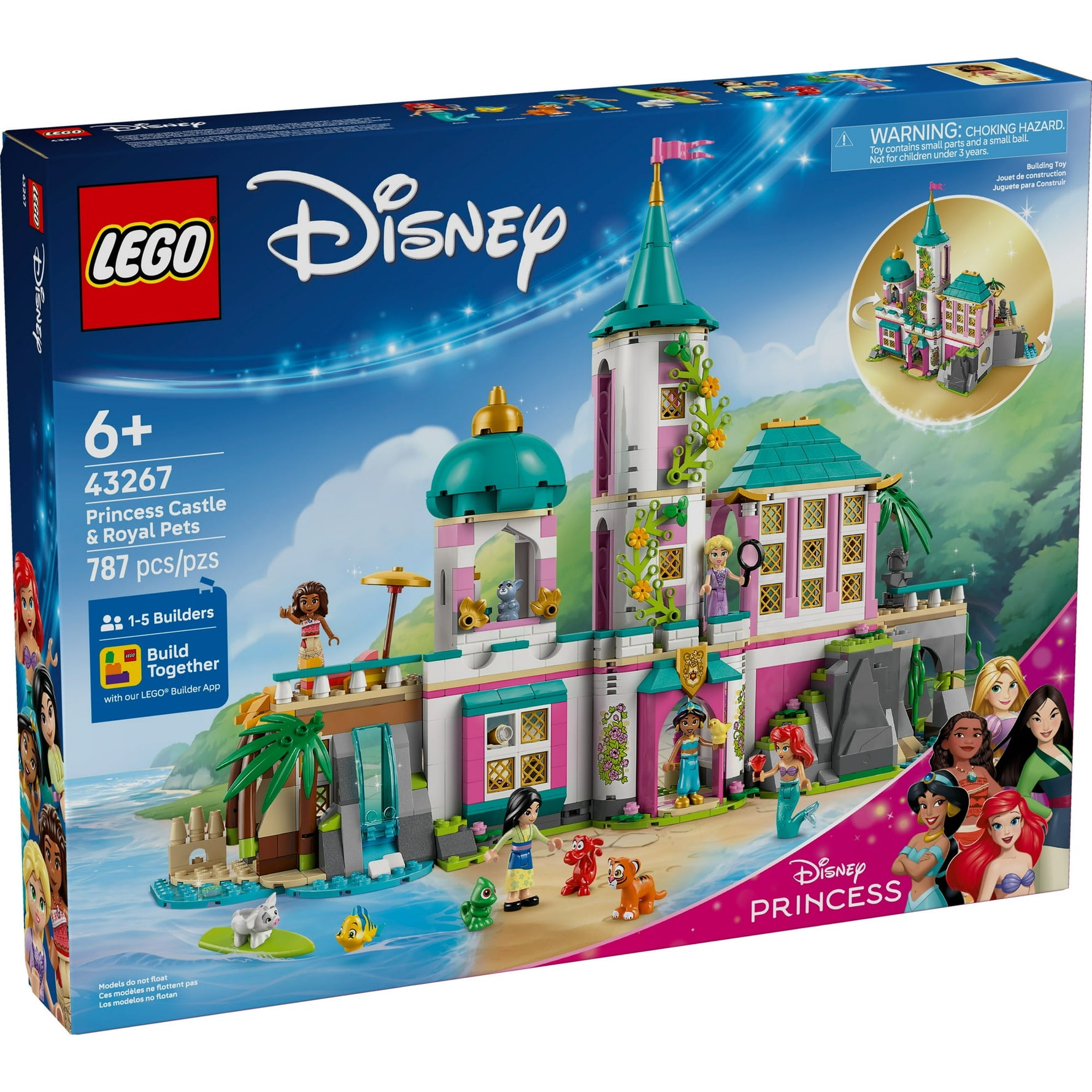 ليجو 43267 ديزني قلعة الأميرة والحيوانات الأليفة مكعبات التركيب LEGO