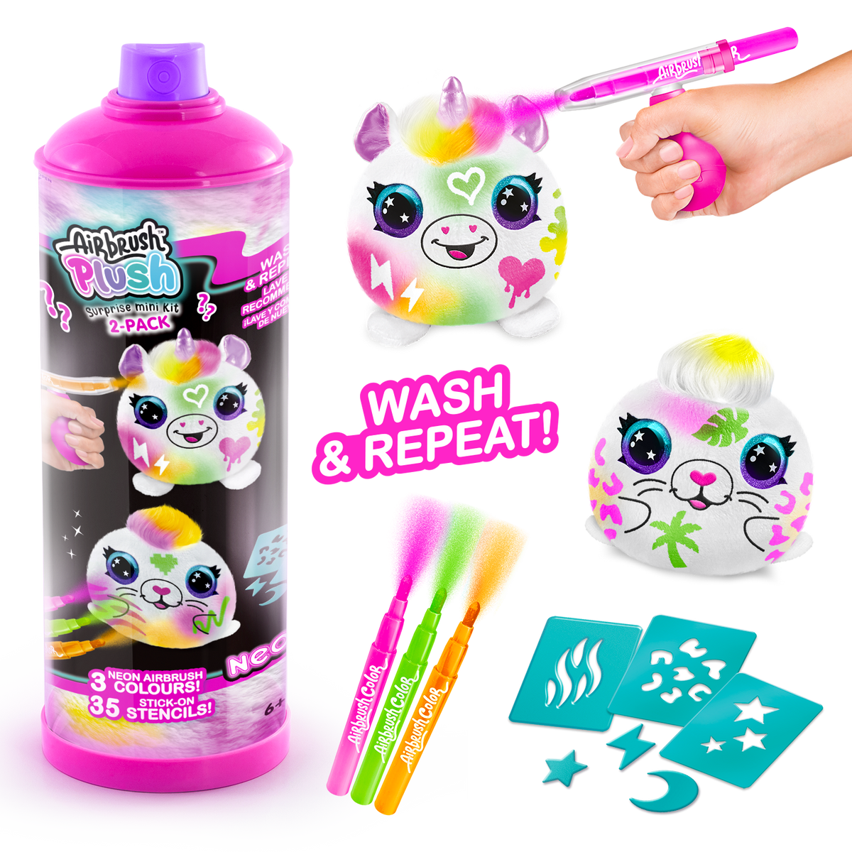 اير برش طلاء بخاخ مخملية بفرشاة هوائية الوان متنوعة رسم و تلوين Airbrush Plush