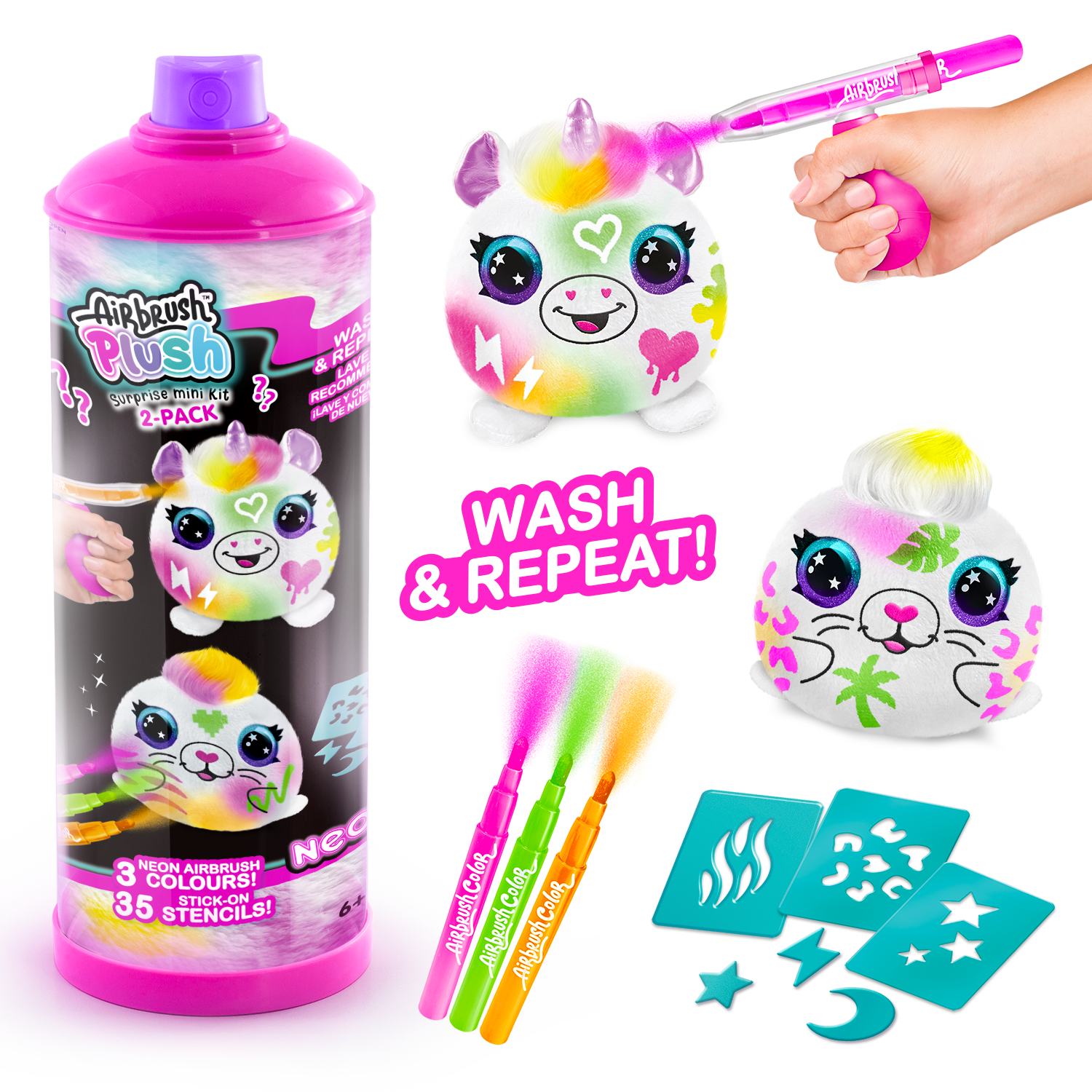 اير برش طلاء بخاخ مخملية بفرشاة هوائية الوان متنوعة رسم و تلوين Airbrush Plush