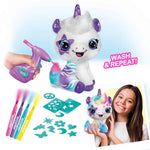 اير برش دمية يونيكورن مخملية مع فرشاة هوائية رسم و تلوين Airbrush Plush