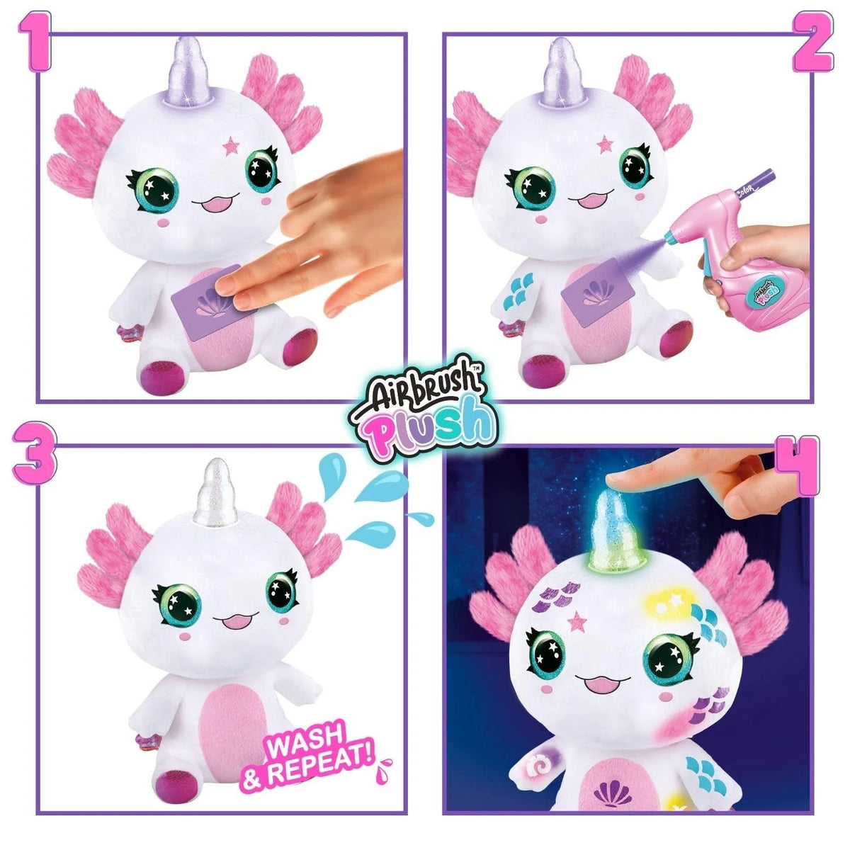 اير برش دمية الأكسولوتل رسم و تلوين Airbrush Plush