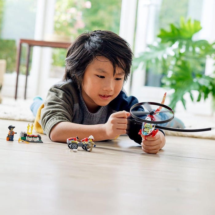 ليجو سيتي مروحية رجال الإطفاء مكعبات التركيب LEGO