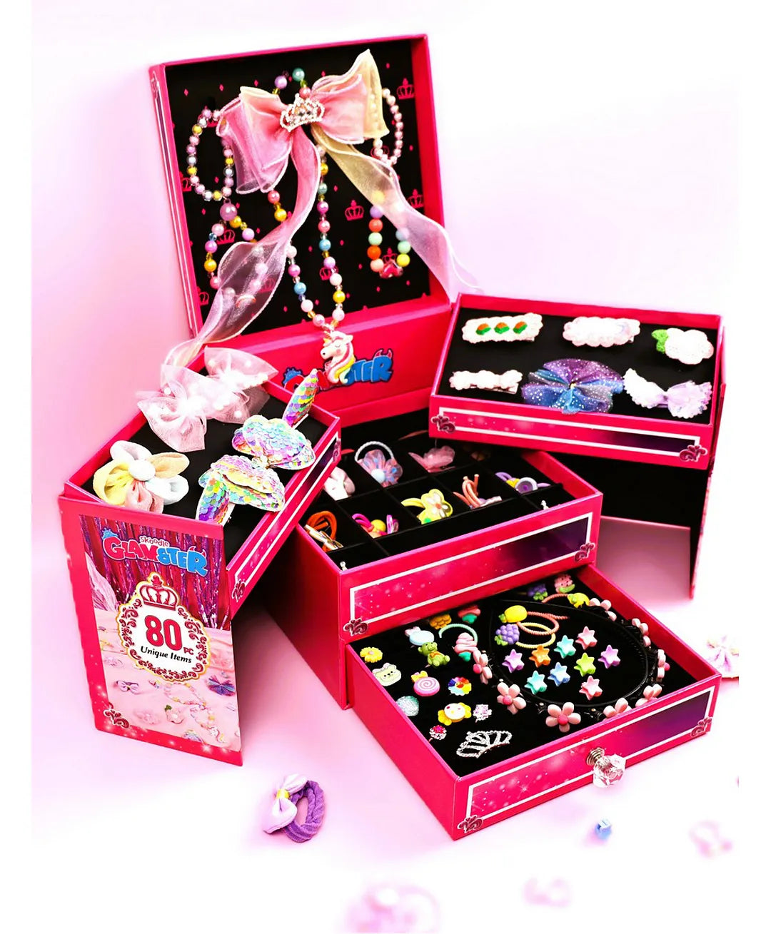 سكوديل حقيبة إكسسوارات جلامستر 80 قطعة الخرز والاكسسوارات Skoodle