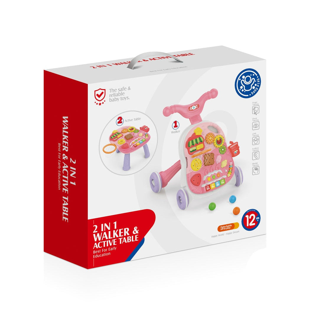 هوانجر تعليم مشي 2 في 1 وردي تعليم المشي HUANGER