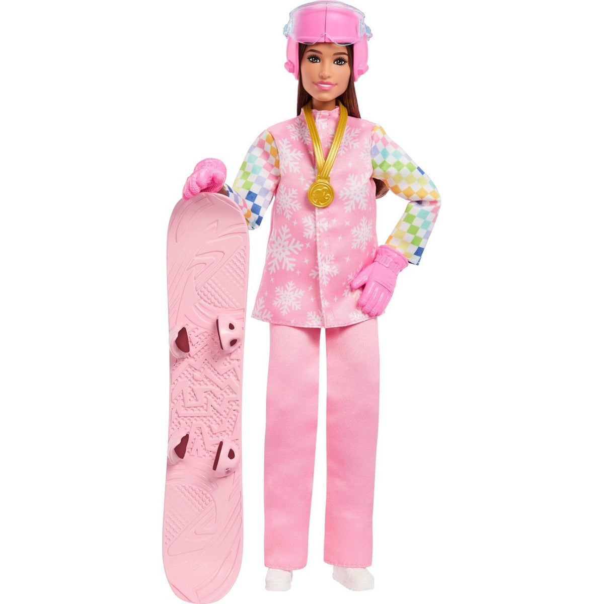 باربي دمية متزلجة الثلج بسترة وردية دمية مع اكسسوارات Barbie