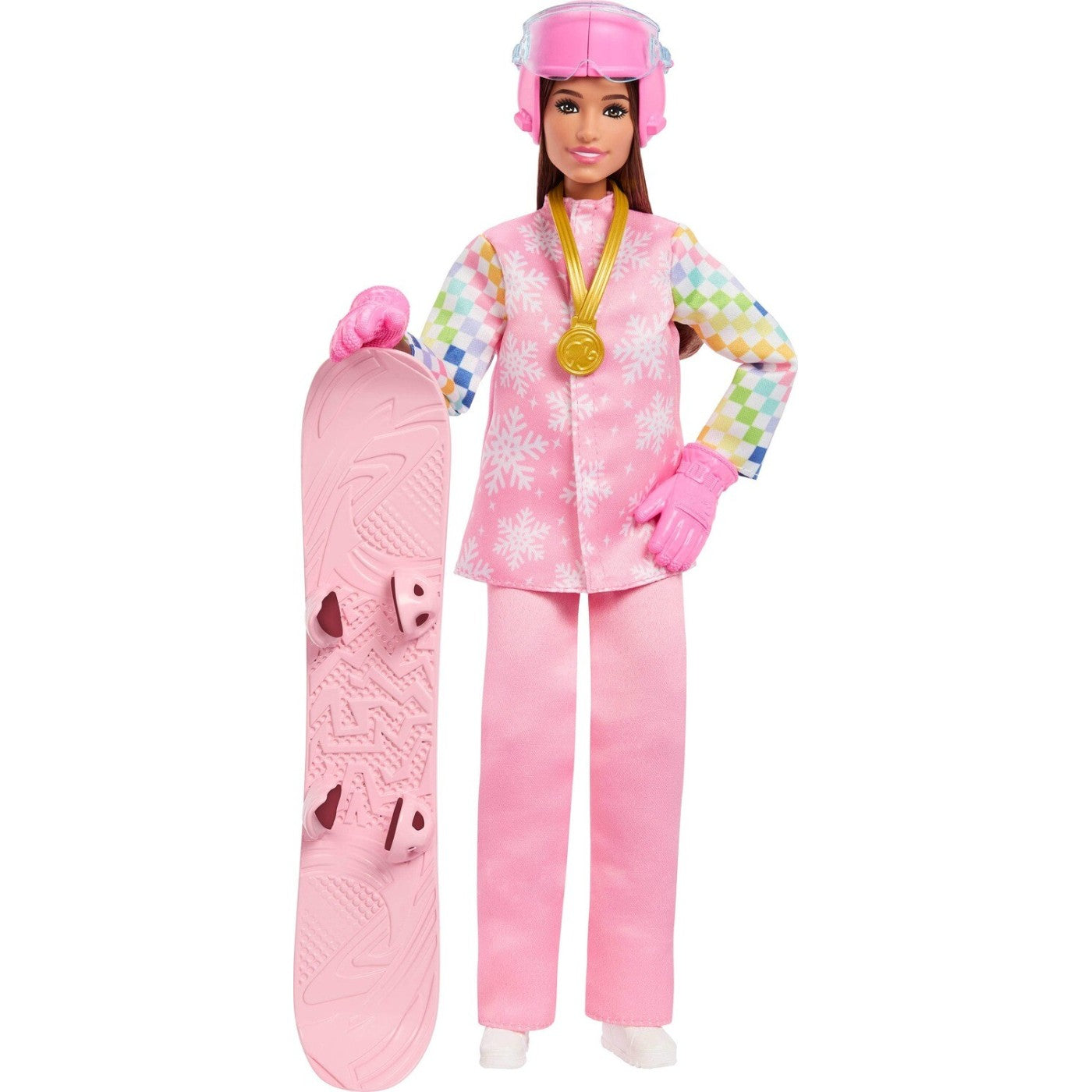 باربي دمية متزلجة الثلج بسترة وردية دمية مع اكسسوارات Barbie