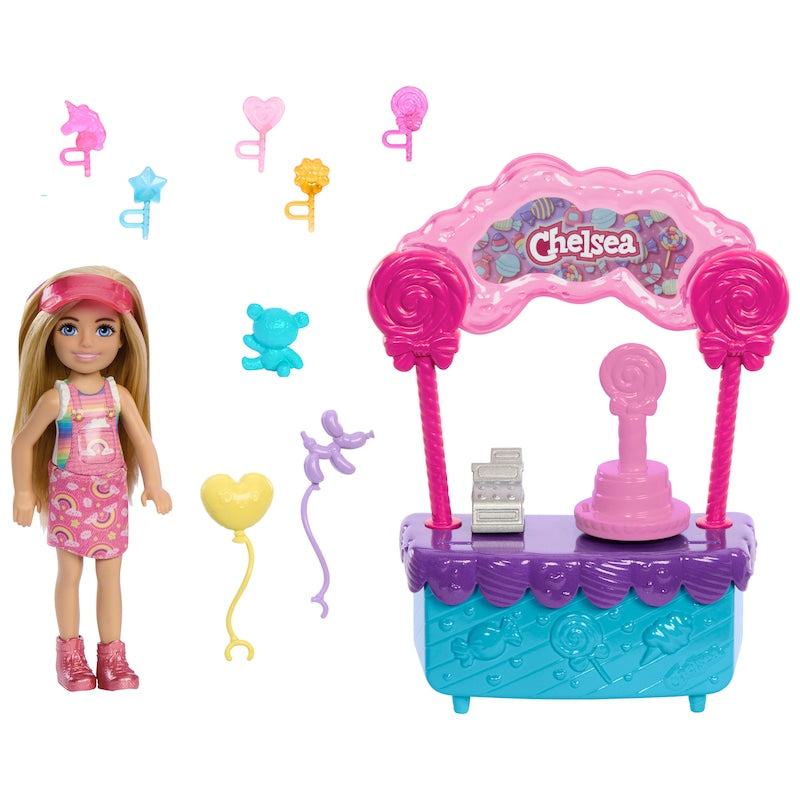 باربي دمية تشيلسي وحامل المصاصات دمية مع اكسسوارات Barbie