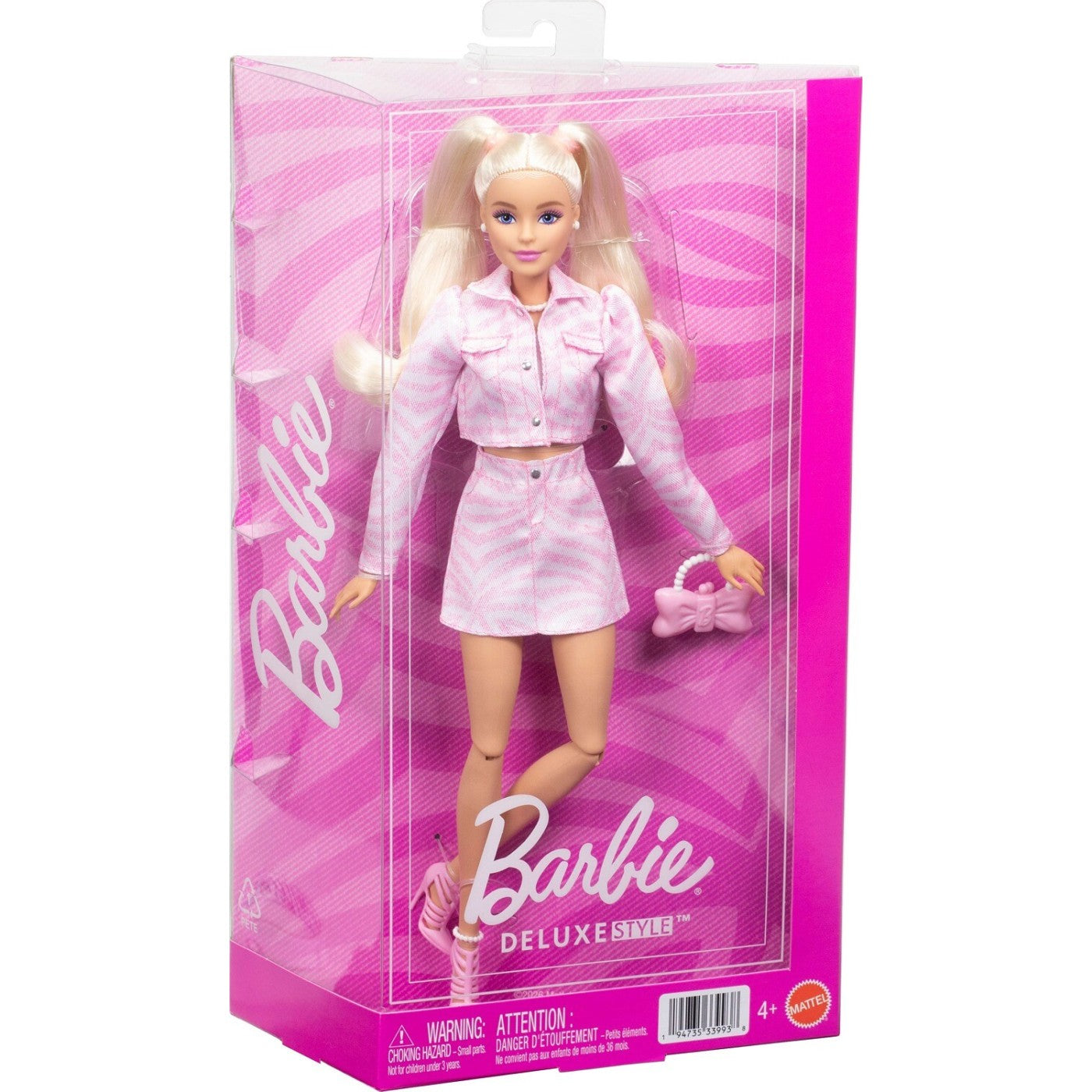 باربي دمية ديلوكس ستايل بسترة وتنورة وردية دمى الشخصيات Barbie
