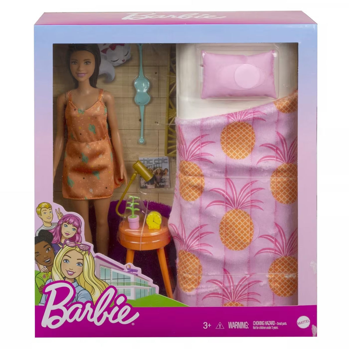 باربي دمية مع أثاث غرفة النوم دمية مع اكسسوارات Barbie