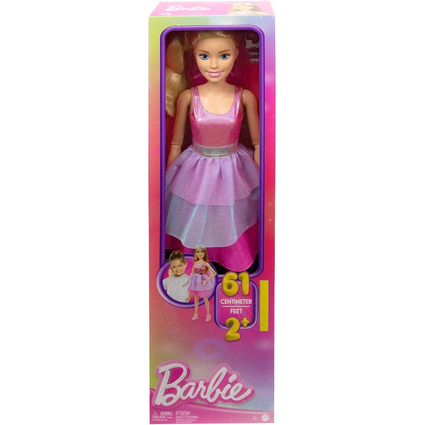 باربي دمية فستان زهري كبيرة 61 سم دمى الشخصيات Barbie