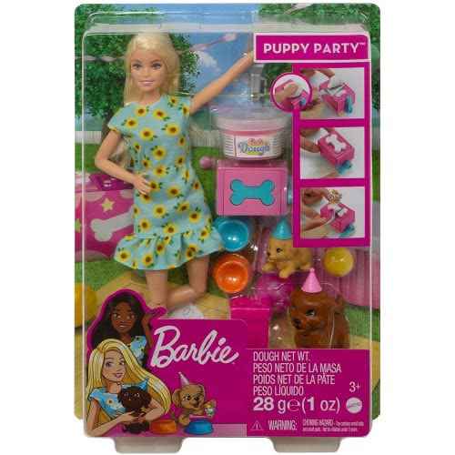 باربي دمية باربي ومجموعة العاب حفلات الجراء دمية مع اكسسوارات Barbie