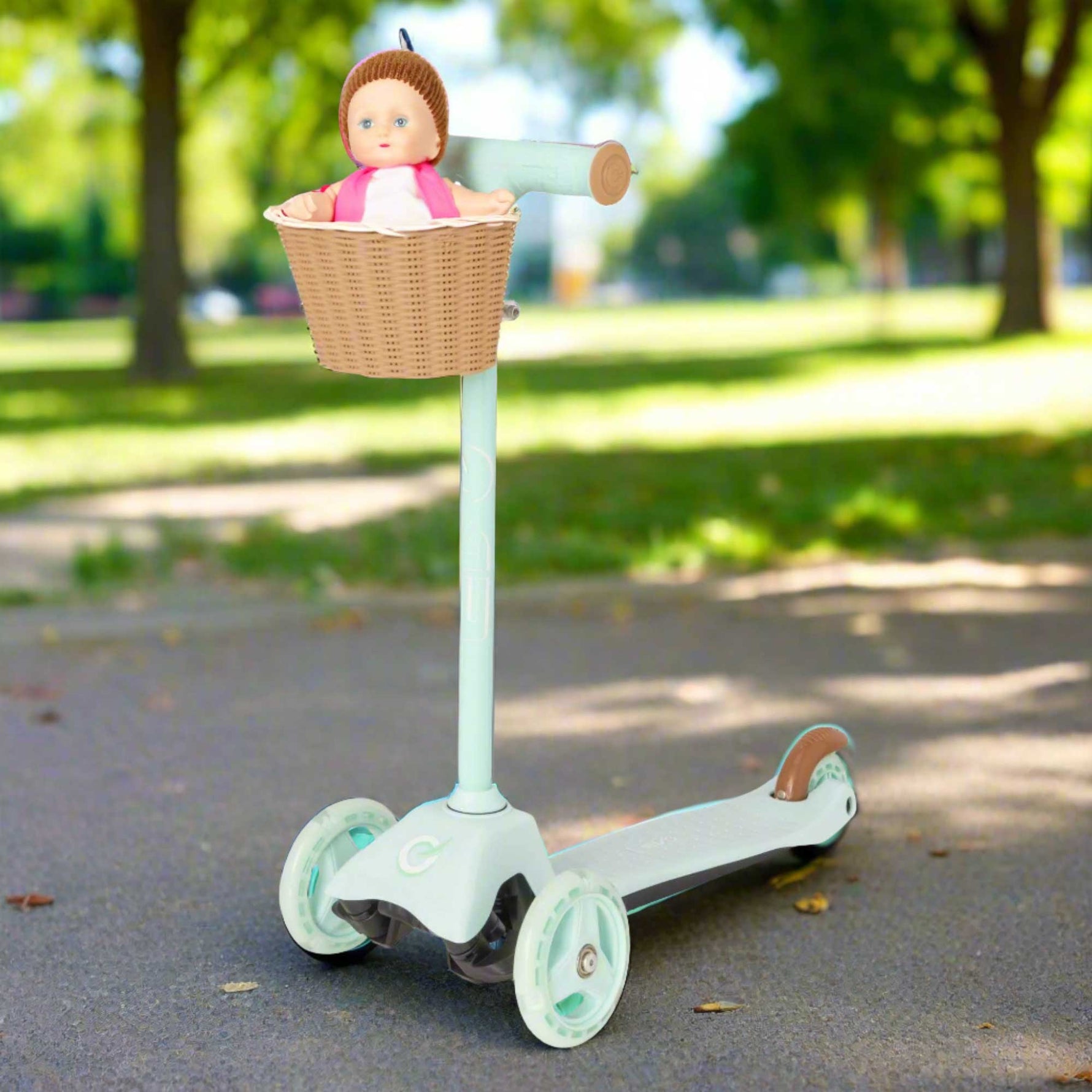 ايفو سكوتر ميني كروزر 3 عجلات مع سلة اخضر سكوتر 3 عجلات EVO