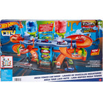 هوت ويلز سيتي ميجا مغسله السيارات مع تغيير الألوان مركبات مع مسار HotWheels