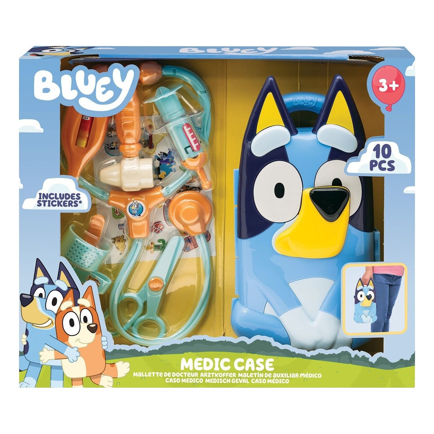 بلوي حقيبة طبيب بلوي مع 10 ملحقات التسوق والوظائف Bluey