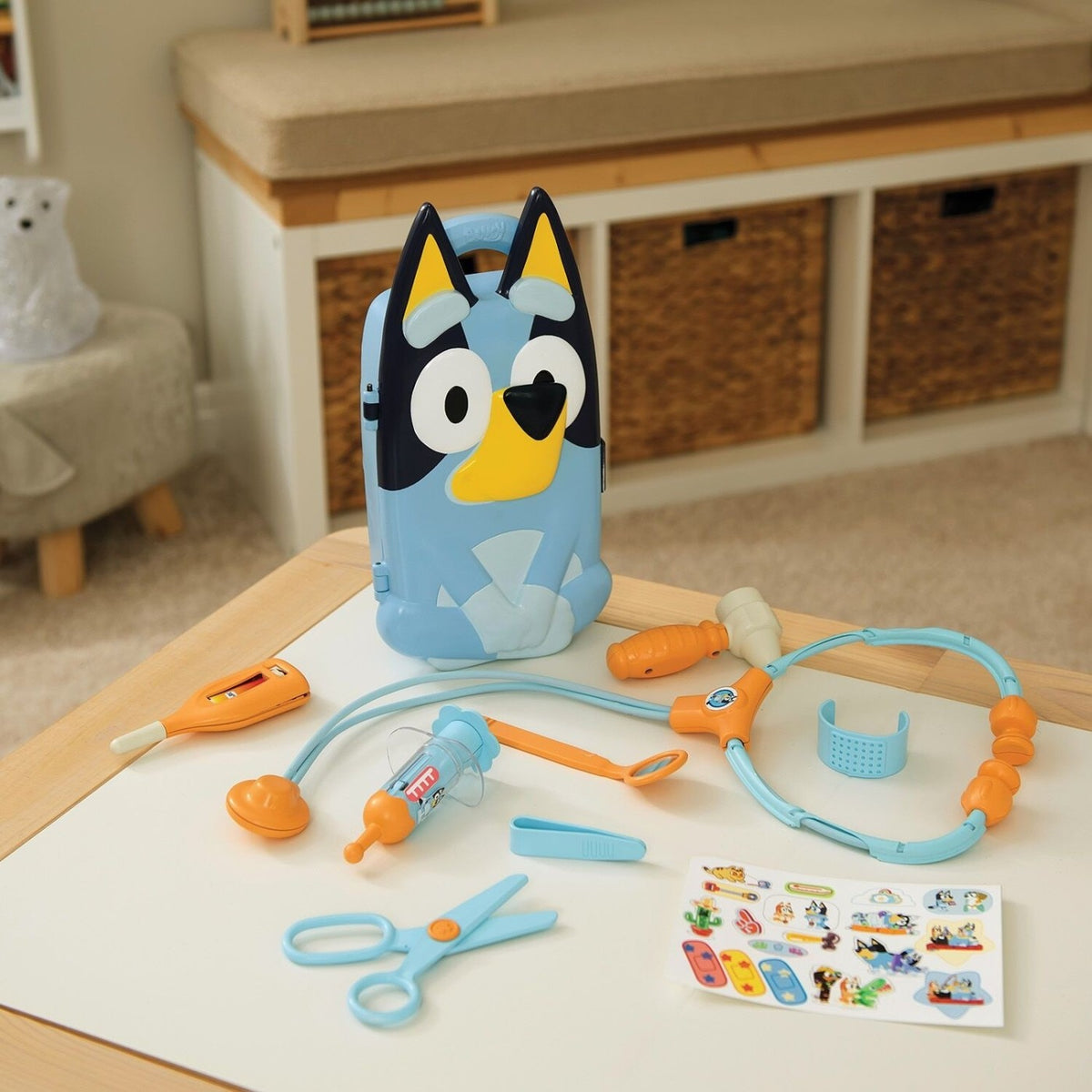 بلوي حقيبة طبيب بلوي مع 10 ملحقات التسوق والوظائف Bluey