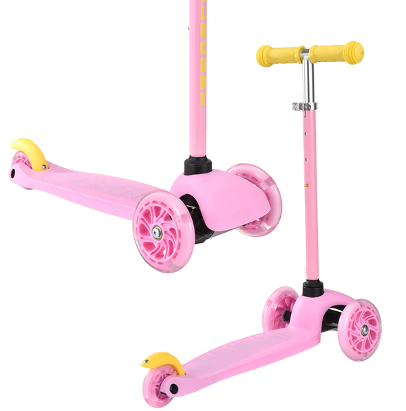 بولد كيوب سكوتر تيني وردي مع اصفر 3 عجلات قابل للطي سكوتر 3 عجلات BOLDCUBE