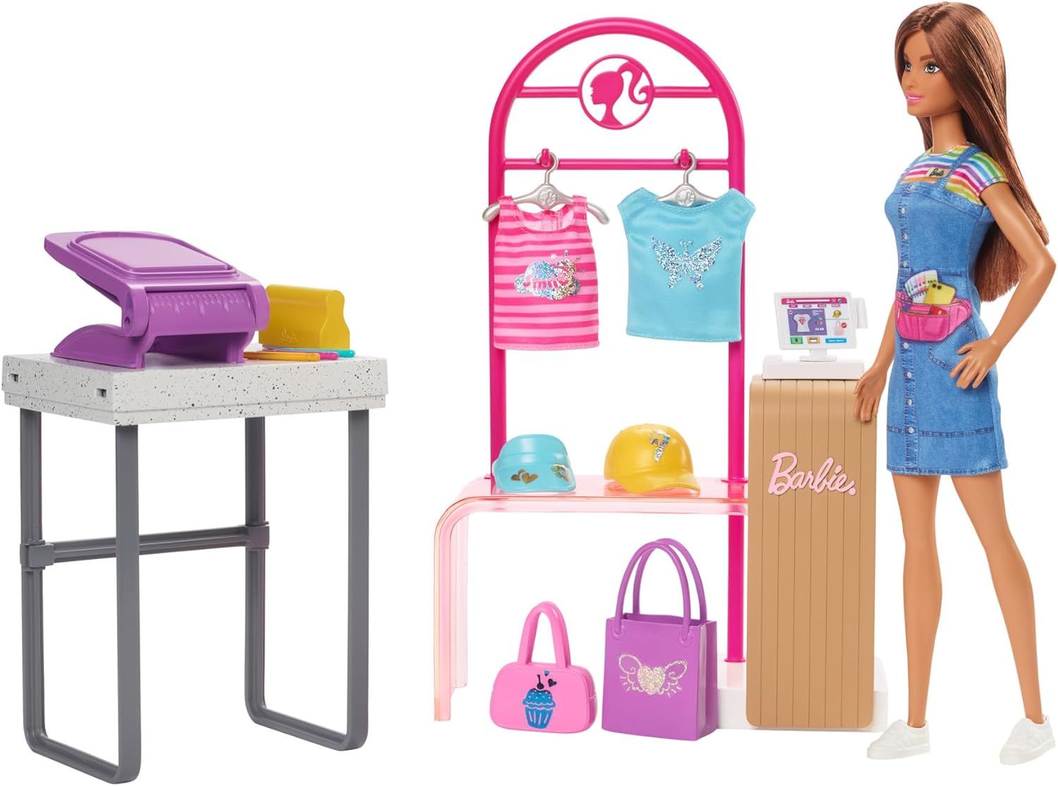 باربي لعب بوتيك ميك اند سيل مع دمية دمية مع اكسسوارات Barbie