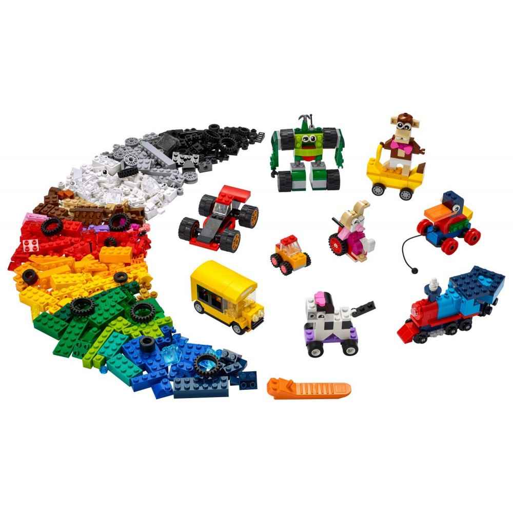 ليجو كلاسيك مجموعة لعبة بناء قطع وعجلات 653 قطعة مكعبات التركيب LEGO