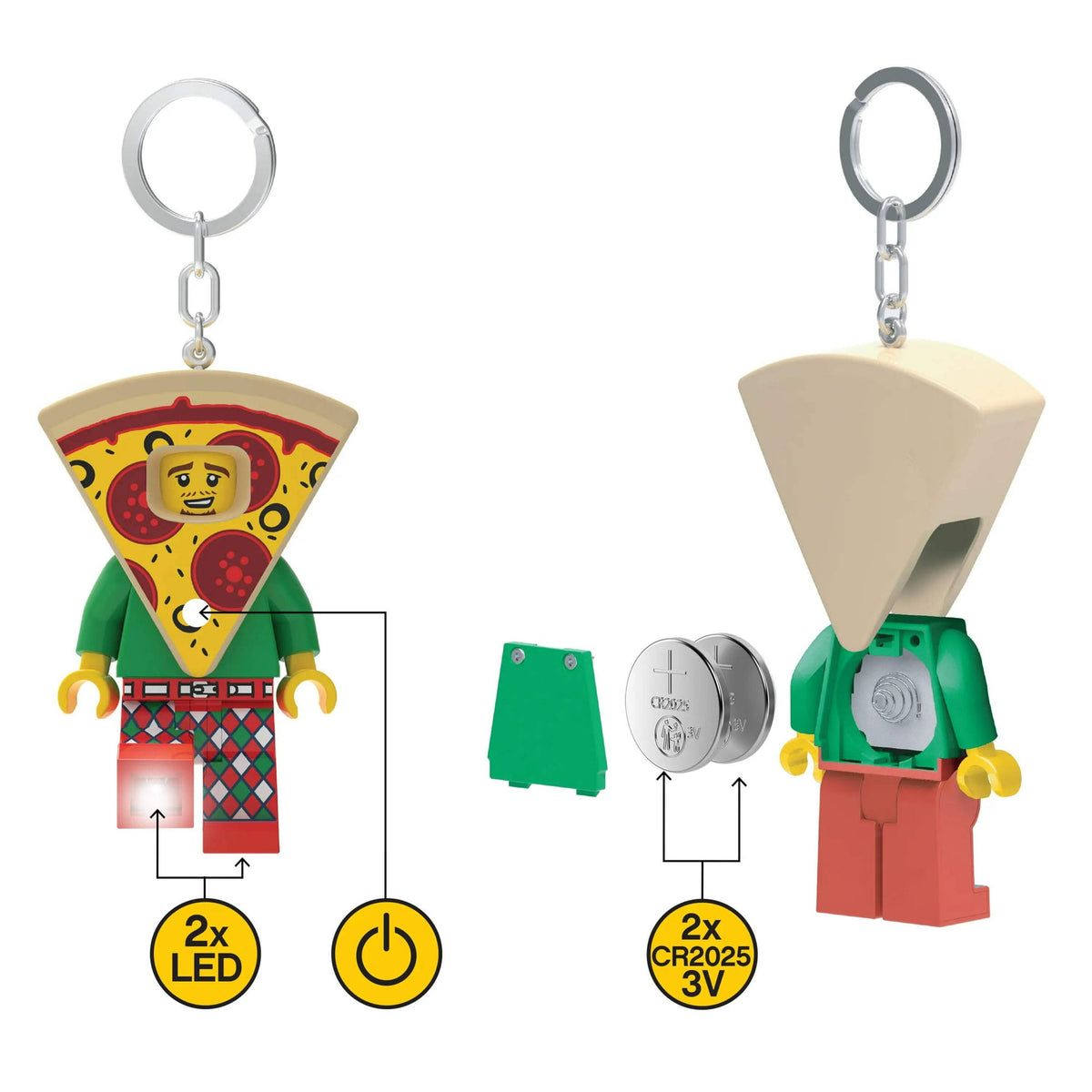 ليجو اي كيو سلسلة مفاتيح رجل توصيل البيتزا مكعبات التركيب LEGO