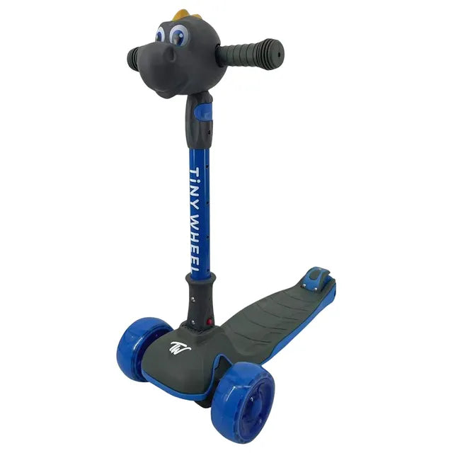 تايني ويل سكوتر ديناصور رمادي وأزرق 3 كفرات قابل للطي سكوتر 3 عجلات Tiny Wheel