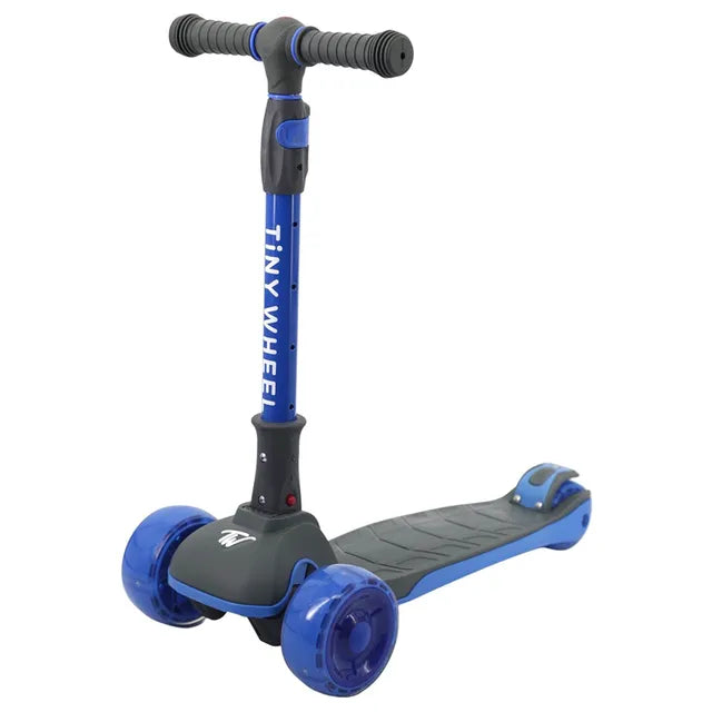 تايني ويل سكوتر ديناصور رمادي وأزرق 3 كفرات قابل للطي سكوتر 3 عجلات Tiny Wheel