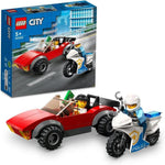 ليجو مكعبات بناء مطاردة دراجة الشرطة للسيارة مكعبات التركيب LEGO