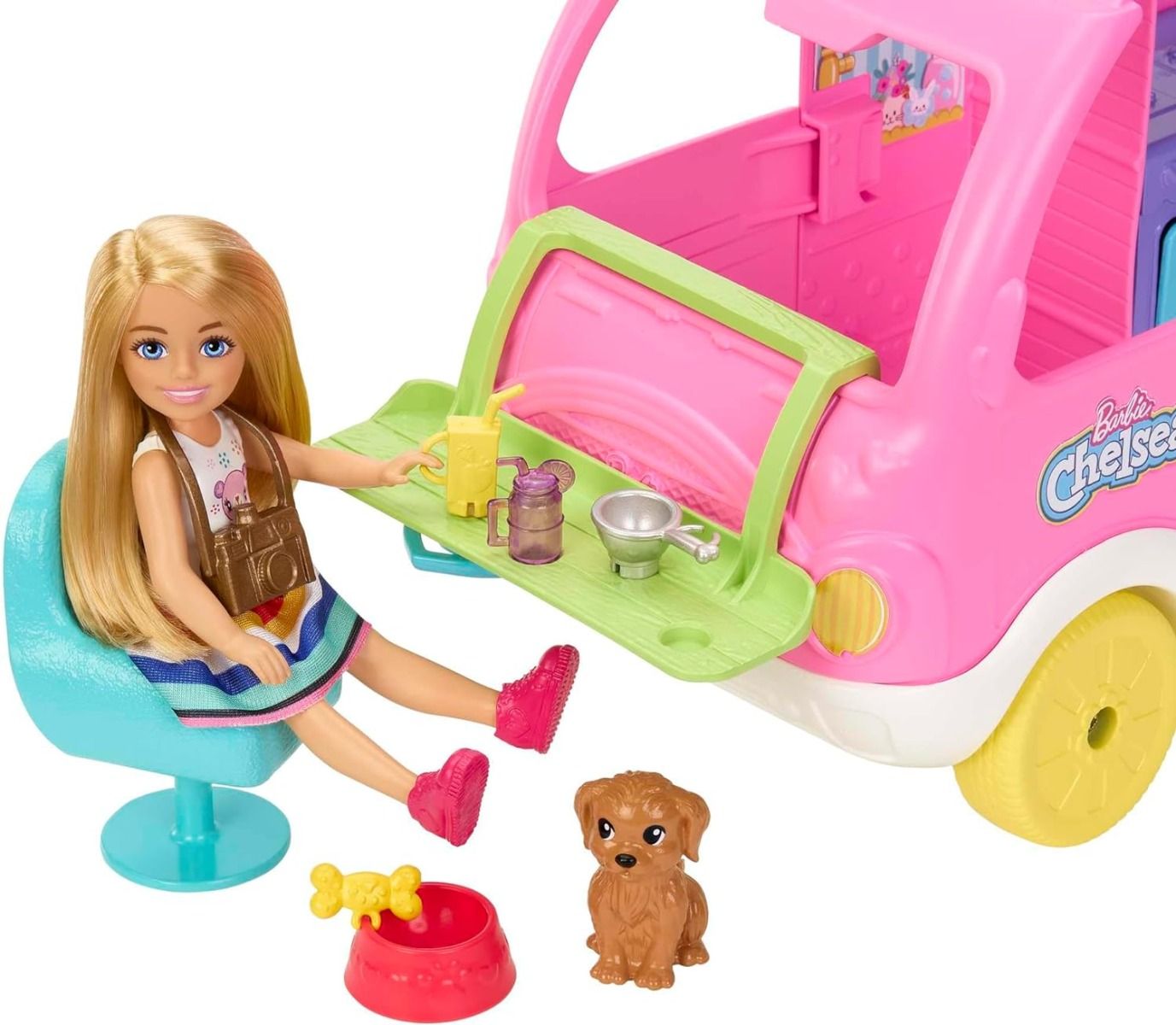 باربي لعب تشيلسي 2 في 1 من كامبر دمية مع اكسسوارات Barbie
