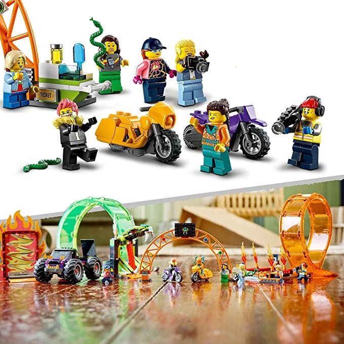 ليجو سيتي لعبه بناء الألعاب السياره البهلوانية مكعبات التركيب LEGO