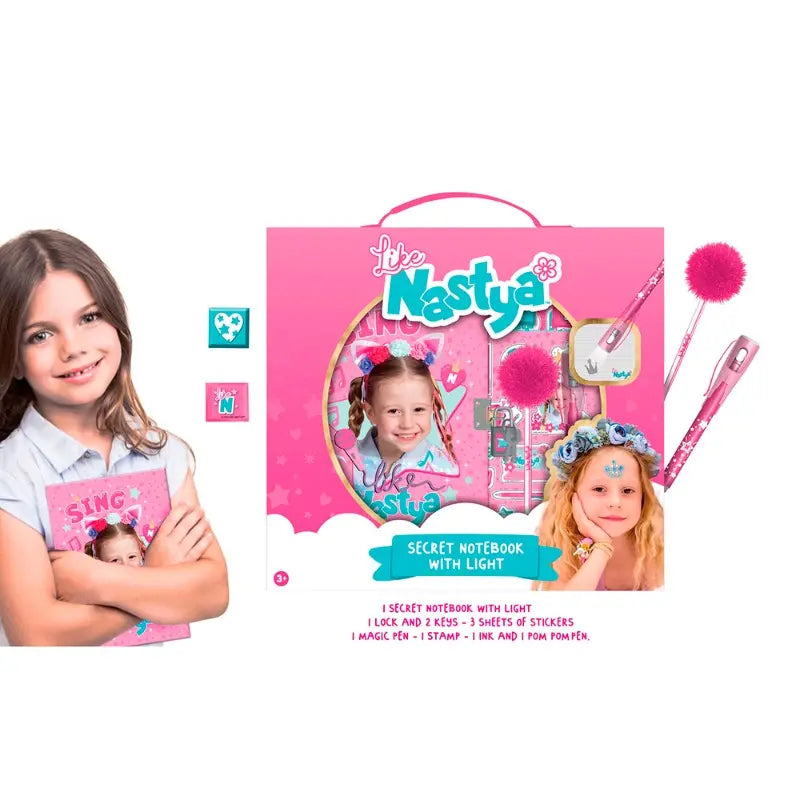 لايك ناستيا دفتر الملاحظات السري مع ضوء رسم و تلوين Like Nastya