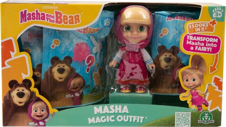 ماشا والدب دمية مع فستان وشعر دمية مع اكسسوارات Masha and the Bear
