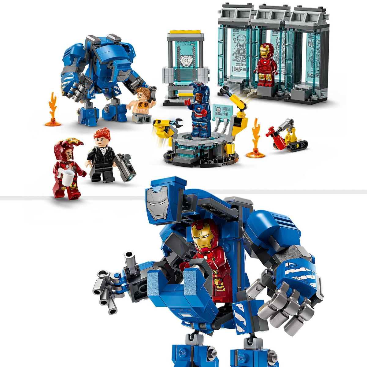 ليجو 76315 مارفل مختبر الرجل الحديدي قاعة الدروع مكعبات التركيب LEGO