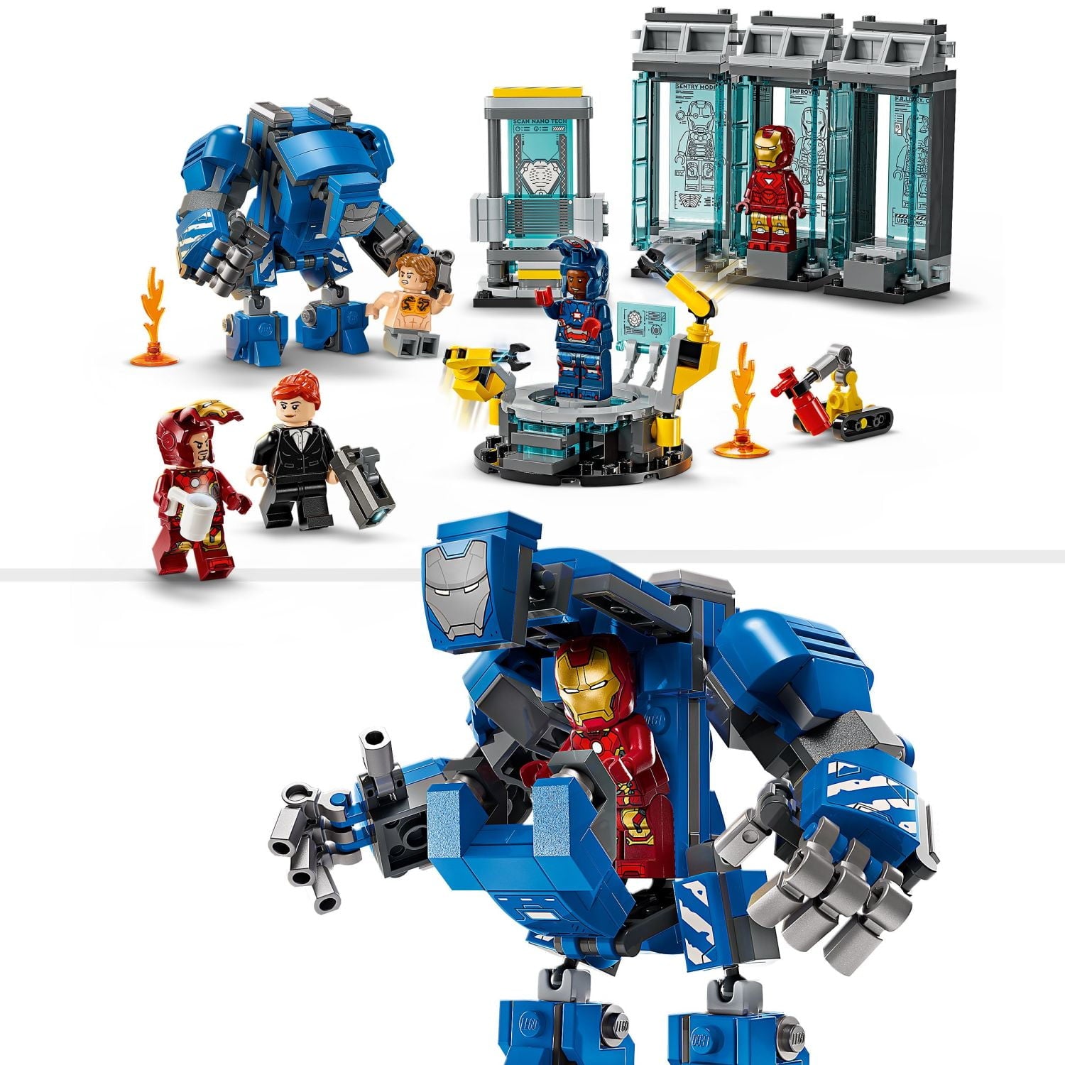 ليجو 76315 مارفل مختبر الرجل الحديدي قاعة الدروع مكعبات التركيب LEGO