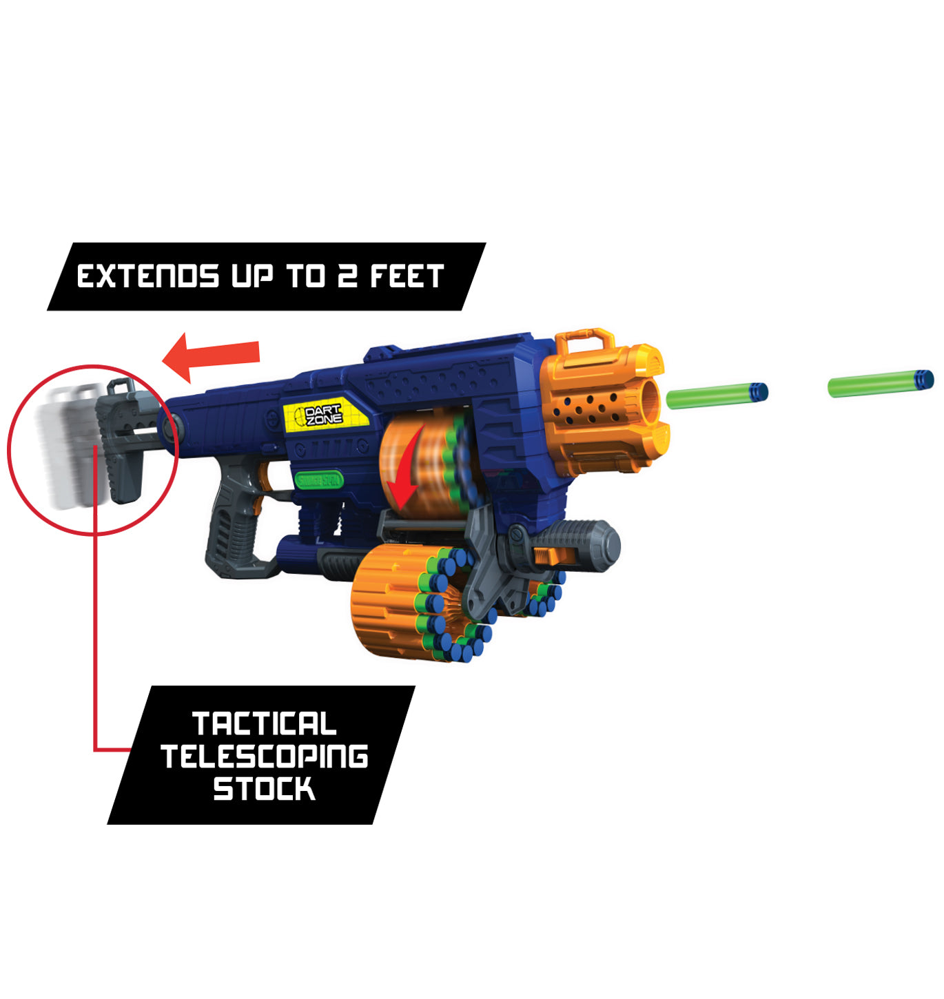دارت زون مسدس قاذف ثلاثي الاسطوانة مسدسات مطاطية Dart-Zone