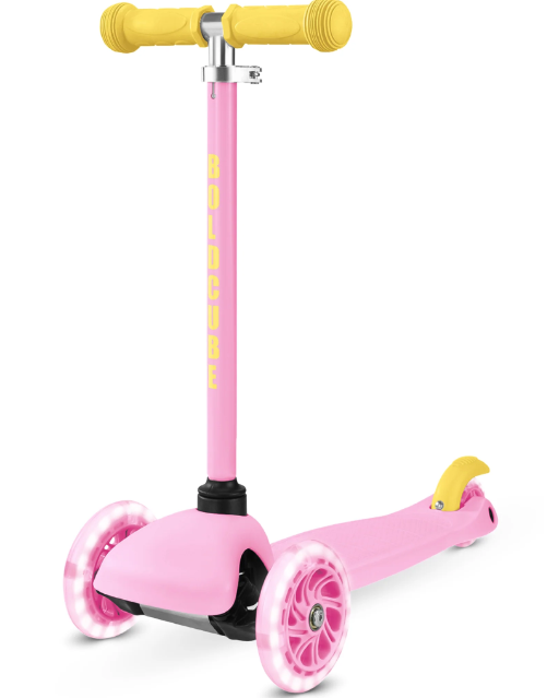 بولد كيوب سكوتر تيني وردي مع اصفر 3 عجلات قابل للطي سكوتر 3 عجلات BOLDCUBE