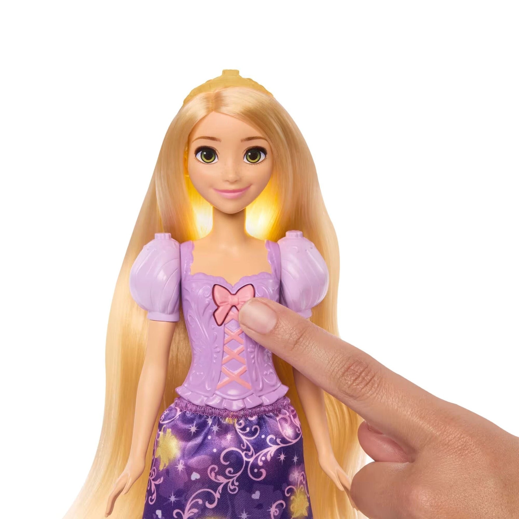 ديزني برينسيس دمية رابونزيل بشعر مضيء دمية مع اكسسوارات Disney